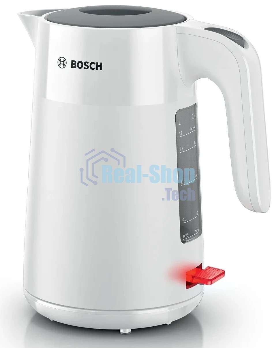 Электрочайник Bosch TWK2M161 белый, 1.7 л, 2400 Вт, скрытый нагревательный элемент