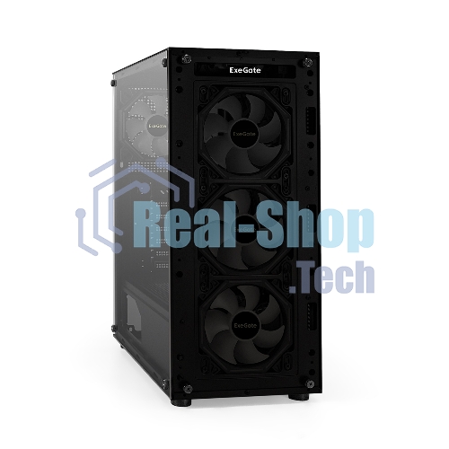 Компьютерный корпус Miditower ExeGate i3 BASE-NPX700 (ATX, БП 700NPX с вент. 12 см, с окном, 1*USB+1*USB 3.0, аудио, 4 вент. 12см с RGb подсветкой)