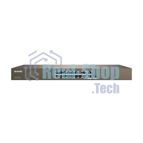 Коммутатор управляемый PoE Tenda F1218P-16-250W, 18 портов, 16х100 Мбит/с, 2x1 Гбит/с, SFP 1x1 Гбит/с