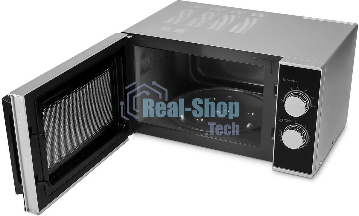 Микроволновая печь Vitek VT-MW0823 серебристый/черный, 23 л, 900 Вт, переключатели - поворотный механизм