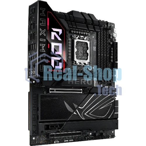 Материнская плата ASUS ROG MAXIMUS Z890 HERO, LGA 1851, Intel Z890, 4xDDR5, 4xSATA, 6xM.2, 1xPCIe 5.0 x16, 1xPCIe 4.0 x4, 1xPCIe x1, 1xHDMI, 2xUSB-C (видеовыход), 4xUSB-A 3.2 Gen 1, 4xUSB-A 3.2 Gen 2, 1xUSB-C 3.2 Gen 2, 2xUSB-C Thunderbolt 4, 2x 5Gb LAN, 2x3.5 мм, 7.1, ATX