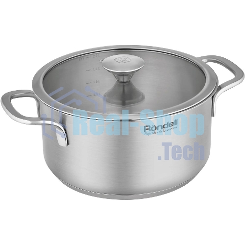 Кастрюля Rondell Modern RDS-1746, 2л, 18см, с крышкой, стальной