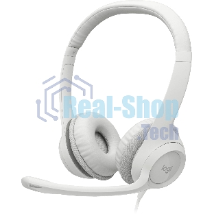 Гарнитура проводная с микрофоном Logitech H390 белый 1.9м накладные USB оголовье (981-001288)