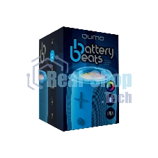 Колонка беспроводная QUMO BatteryBeats BT5.0 5Вт IP64 FM SD USB AUX подсветка 1500мА·ч синий