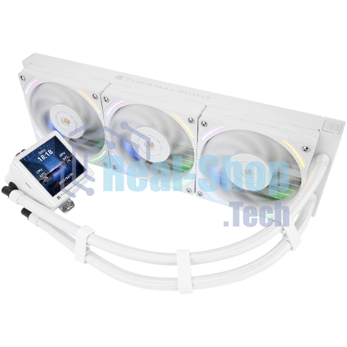 Система жидкостного охлаждения Thermalright Frozen Vision 360 V2 (360мм, LED, White, ARGB/Fans: 3x120мм, 69CFM, 27dBA, 2150RPM/Pump height 60мм, 23dBA, 3000RPM, Rad thickness 27мм/S: 1700, 1200, 1851, 115X, 2011, 2066, AM5, AM4)