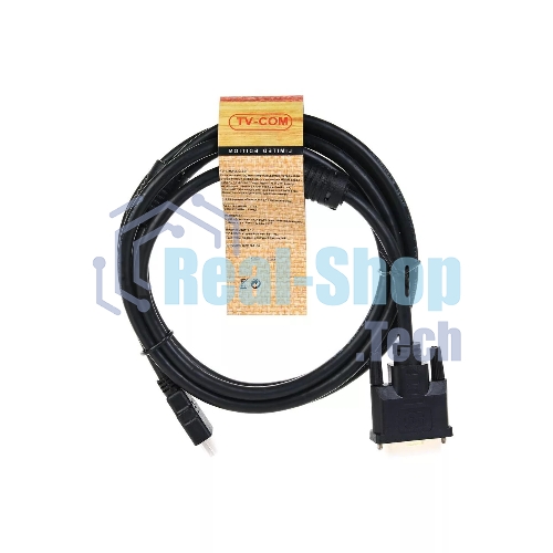 Кабель HDMI to DVI-D (19M -25M) 2м, TV-COM, 2 фильтра LCG135F-2M