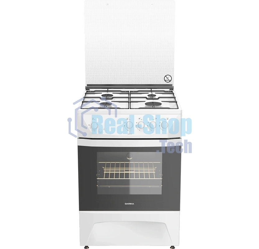 Плита газовая Darina 1D GM141 007 W белый, конфорок 4 шт, духовка 50 л, 60 см x 85 см x 60 см