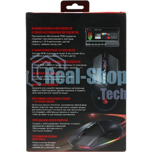Мышь проводная A4Tech Bloody P91 Pro черный, 16000 dpi, USB, кнопки - 8