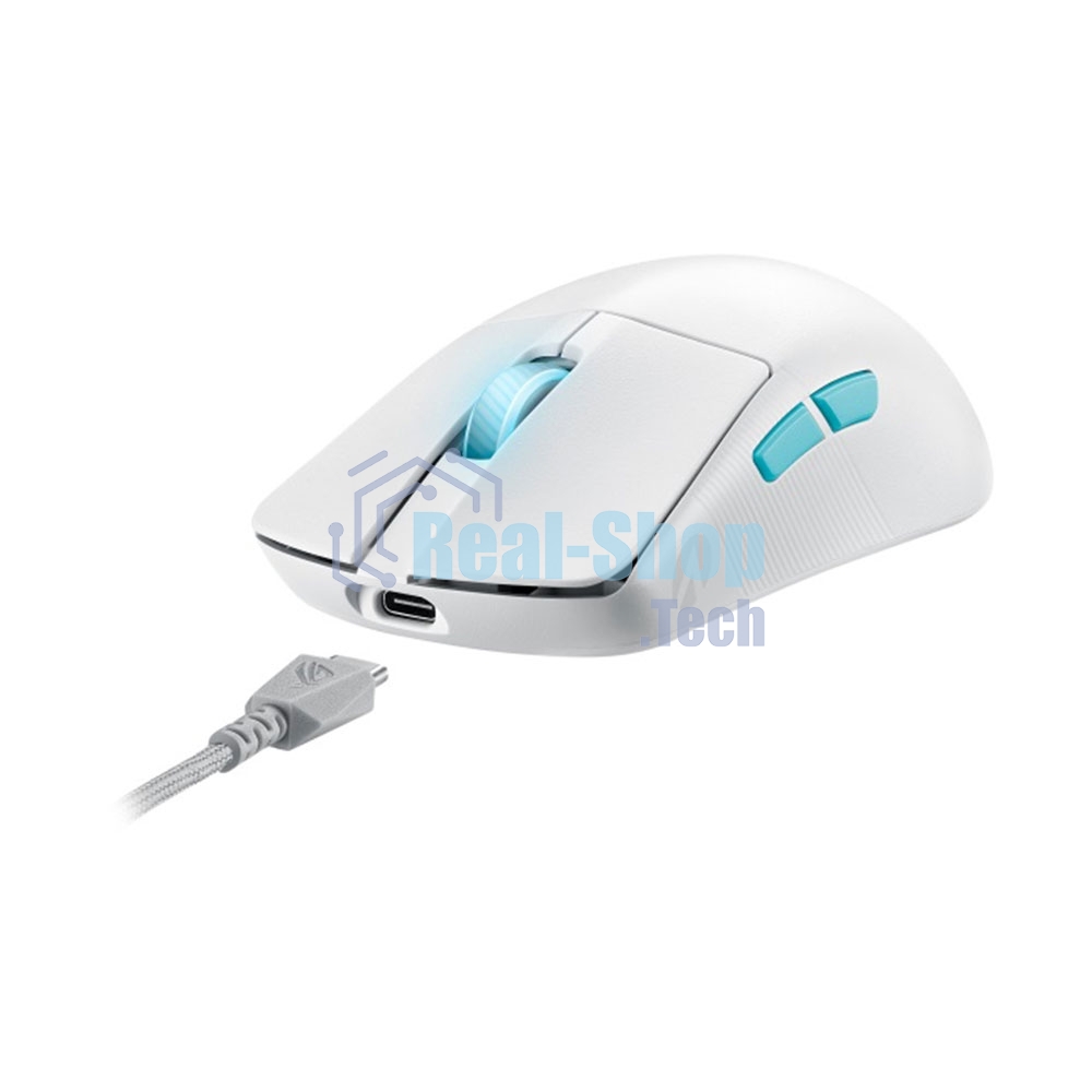 Мышь беспроводная/проводная ASUS ROG Harpe Ace Aim Lab Edition белый, 36000 dpi, радиоканал, Bluetooth, USB, кнопки - 5