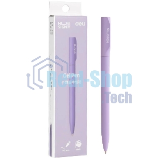 Ручка гелевая Deli Nusign NS552VIOLET фиолетовый, d=0.5мм, черные чернила, автоматическая