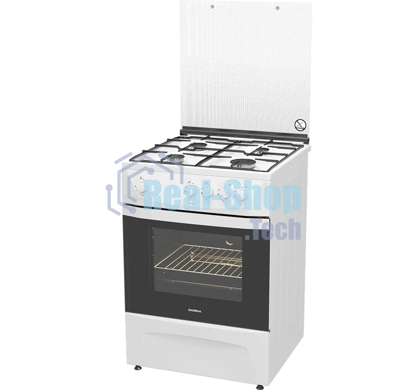 Плита газовая Darina 1D GM141 007 W белый, конфорок 4 шт, духовка 50 л, 60 см x 85 см x 60 см