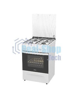 Плита газовая Darina 1D GM141 007 W белый, конфорок 4 шт, духовка 50 л, 60 см x 85 см x 60 см