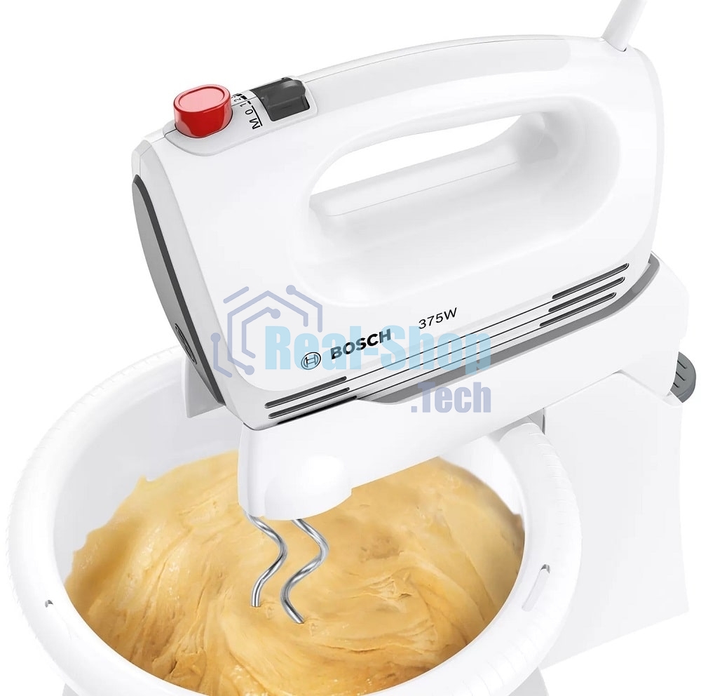 Миксер Bosch MFQ2600G белый, ручной, 375 Вт, 3 л, 4 скорости