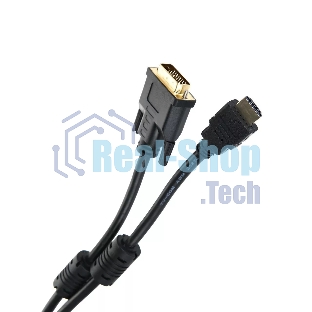 Кабель HDMI to DVI-D (19M -25M) 2м, TV-COM, 2 фильтра LCG135F-2M