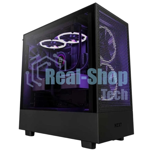 Компьютерный корпус без блока питания Case NZXT H5 Flow RGb, Midi-Tower, TG, 3x120мм RGb + 1x120мм, 1xUSB-A 3.2 + 1xUSB-C 3.2, E-ATX, ATX, mATX, mITX черный