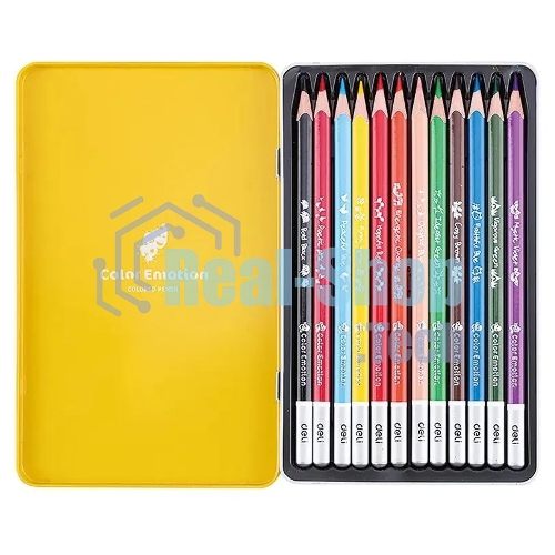 Карандаши цветные Deli Color Emotion EC00205 EC00205, липа, 12 цветов, коробка металлическая