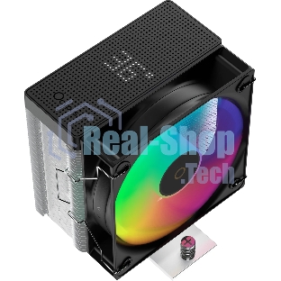 Кулер для процессора Ocypus Gamma A40 BK ARGB Digital, 100мм ARGB FAN, Top Display Panel, 4 HEAT PIPES, 4-PIN PWM, 600-2400 RPM, 29.5DBA, HYDRO BEARING, LGA115X/1200/1700/18XX, AM4/AM5