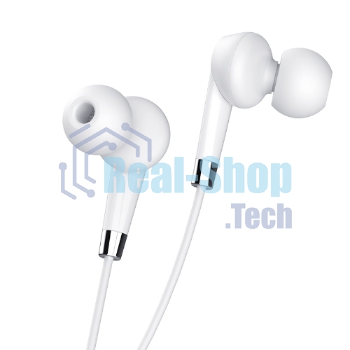 Проводные наушники Hoco M58 Amazing белый, внутриканальные, jack 3.5 мм