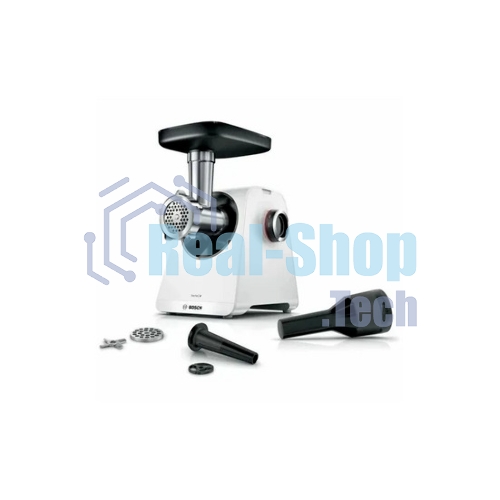 Мясорубка электрическая Bosch MFWS420W белый, 1900 Вт, 2.5 кг/мин, реверс, насадки - 3