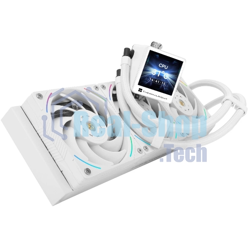 Система жидкостного охлаждения Thermalright Frozen Vision 360 V2 (360мм, LED, White, ARGB/Fans: 3x120мм, 69CFM, 27dBA, 2150RPM/Pump height 60мм, 23dBA, 3000RPM, Rad thickness 27мм/S: 1700, 1200, 1851, 115X, 2011, 2066, AM5, AM4)