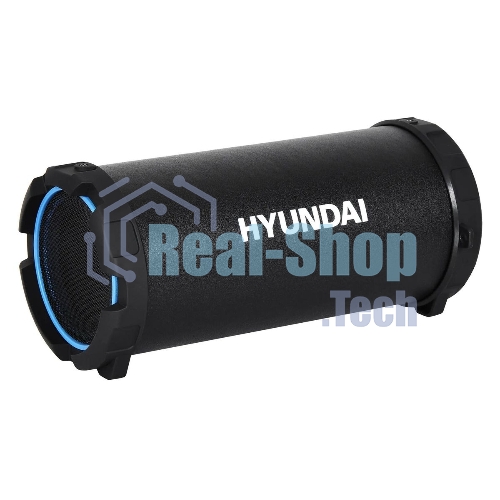 Колонка портативная Hyundai H-PAC220 черный/голубой 10W 1.0 BT/3.5Jack/USB