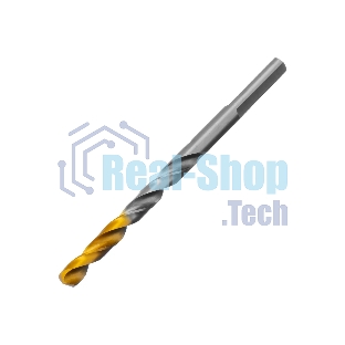 Сверло спиральное по металлу Denzel 5 x 86мм, Р6М5, Golden Tip