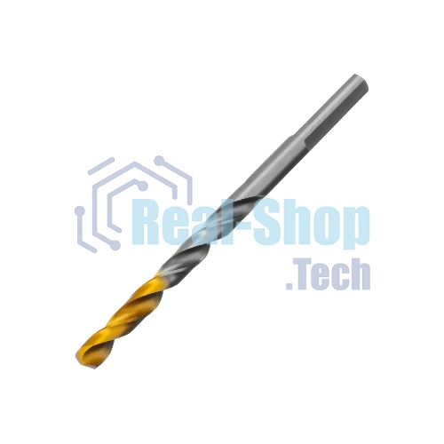 Сверло спиральное по металлу Denzel 5 x 86мм, Р6М5, Golden Tip