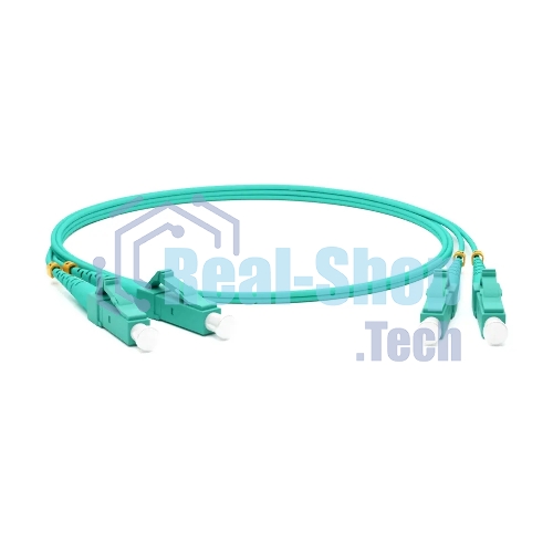 Коммутационный шнур оптический Hyperline, Duplex LC/LC, OM3 50/125, LSZH, 20м, d= 2мм, голубой хвостовик, голубой