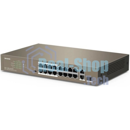 Коммутатор неуправляемый IP-COM F1118P-16-150W PoE, 18 портов, 18х100 Мбит/с, 2x1 Гбит/с, PoE 16х30 Вт (до 130Вт)