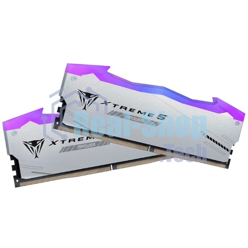 Оперативная память Patriot Viper Xtreme 5, DDR5, 32Gb (2x16GB), 6000MHz, CL30, DIMM, с радиаторами, RGb, серебристый