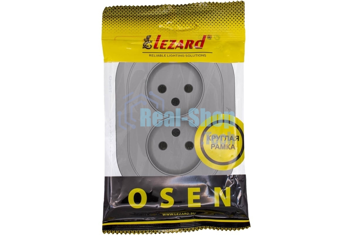 Розетка 2-м LEZARD СП OSEN без заземл. ПБТ, круглая, механизм, серый матовый 744-7400-128B