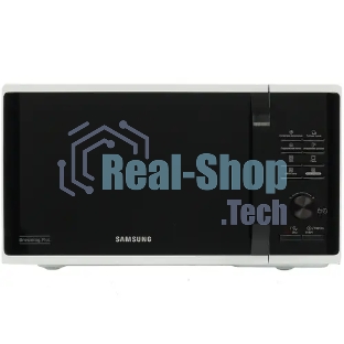 Микроволновая печь Samsung MG23K3515AW/BW белый/черный, 23 л, 800 Вт, переключатели - кнопки, поворотный механизм