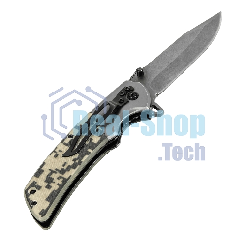 Нож складной Denzel, многоцелевой, системы Liner-Lock, с накладкой G10 на классической рукоятке 79207