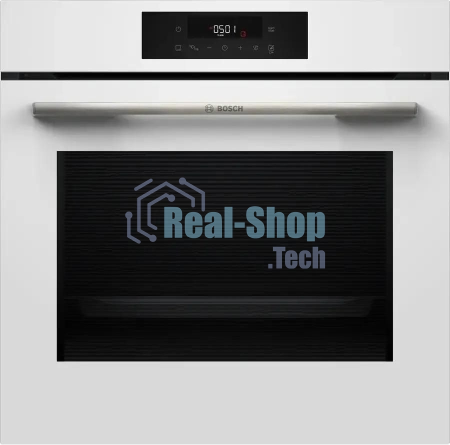 Духовой шкаф электрический Bosch HJG852YW0T Serie 6, 60 см, 66 л, белый,сенсорное управление, 8 режимов+AutoPilot 30(30 автоматических программ), LCD-дисплей, галогенное освещение, самоочистка EcoClean,Soft Open and Soft Close door,телескопические направляющие на 2 уровнях