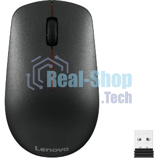 Мышь беспроводная Lenovo 400 черный, 1200 dpi, радиоканал, USB, кнопки - 3
