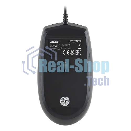 Комплект клавиатура+мышь Acer OMW141 проводной, USB, 1200 DPI, чёрный