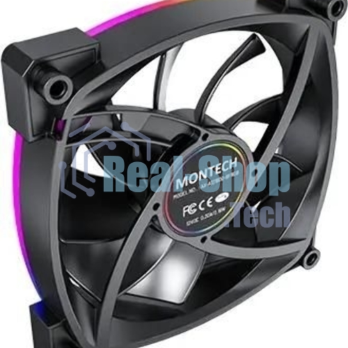 Вентилятор для корпуса Montech AX120 ARGb 120х120x25 черный 4-pin 27дБ (AX120 PWM BLACK) Ret