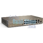 Коммутатор неуправляемый IP-COM F1118P-16-150W PoE, 18 портов, 18х100 Мбит/с, 2x1 Гбит/с, PoE 16х30 Вт (до 130Вт)