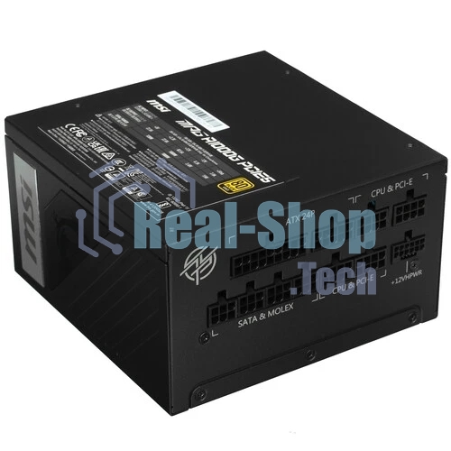 Блок питания MSI MPG A1000G RTL, 1000Вт, 80 PLUS Gold, модульный, RTL