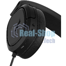 Гарнитура ASUS TUF Gaming H1 Wireless чёрный, беспроводная + проводная, USB/USB-C, до 15 ч, виртуальный 7.1, шумоподавление микрофона