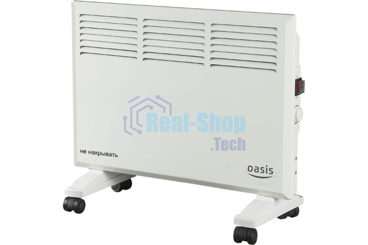 Конвектор электрический Oasis KM-15 белый, 1500 Вт, 20 м2, термостат