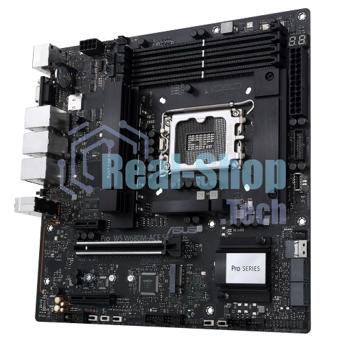 Материнская плата Asus PRO WS W680M-ACE SE, LGA1700, Intel W680, 4xDDR5, 8xSATA, 2xM.2, 1xPCIe 5.0 x16, 1xPCIe 3.0 x4, 1xPCIe 3.0 x1, 1xDP, 1xHDMI, 1xVGA, 3x2.5Gb LAN, 1xUSB-C 10Gbps, 1xUSB-A 10Gbps, 4xUSB-A 5Gbps, 3x3.5 мм, 7.1, mATX