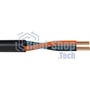 Кабель акустический 100 м, 13 AWG ССА, 2,5 мм2, диаметр 9.8мм, экран, медь 49 x 0.25 мм, черный, бухта