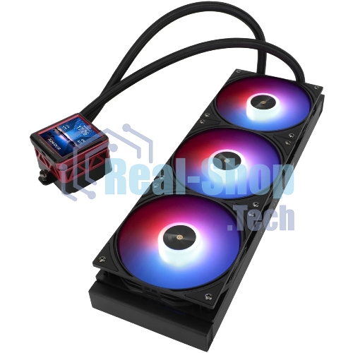 Водяное охлаждение для процессора Water Cooling System Thermalright Frozen Warframe 360 Ultra черный Argb (360мм, черный, ARGb/Fans: 3x120мм, 70.84CFM, 22.1dBA, 2000RPM/Pump height 60мм, 23dBA, 3000RPM, Rad thickness 27mm/S: 1200, 1700, 1851, 2011, 2066, 115X, AM5, AM4)