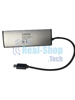 USB-концентратор Digma HUB-4U2.0-UC-DS, USB-C, USB 2.0 4 порта, USB
