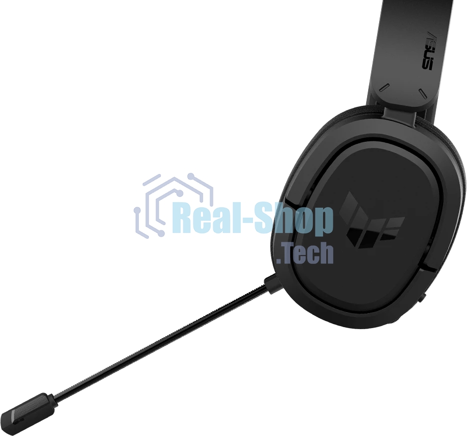 Гарнитура ASUS TUF Gaming H1 Wireless чёрный, беспроводная + проводная, USB/USB-C, до 15 ч, виртуальный 7.1, шумоподавление микрофона
