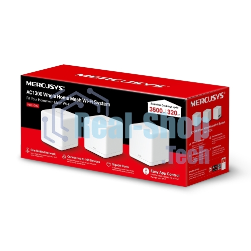 Бесшовный Mesh роутер Mercusys Halo H30G(3-pack) AC1300 10/100/1000BASE-TX