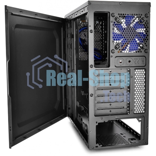 Компьютерный корпус Deepcool TESSERACT BF (DP-CCATX-TSRBFBK), без БП, черно-синий, ATX, видеокарта до 310мм, высота кулера для процессора до 165мм, 7 слотов расширения, 2 отсека 5.25