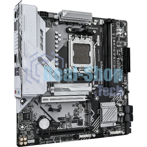 Материнская плата Gigabyte B850M FORCE, AM5, AMD B850, 2xDDR5, 4xSATA, 3xM.2, 1xPCIe 5.0 x16, 1xPCIe 4.0 x4, 1xHDMI, 1xDP, 1x2.5Gb LAN, 1xUSB-C 5Gbps, 1xUSB-A 10Gbps, 2xUSB-A 5Gbps, 2xUSB-A 2.0, 3x3.5 мм, 7.1, mATX