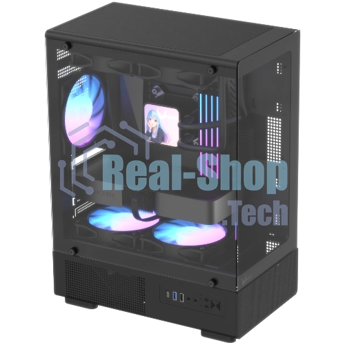 Корпус Formula Crystal Z1CM Plus AR v2 черный без БП mATX 5x120мм 1xUSB3.0 audio bott PSU